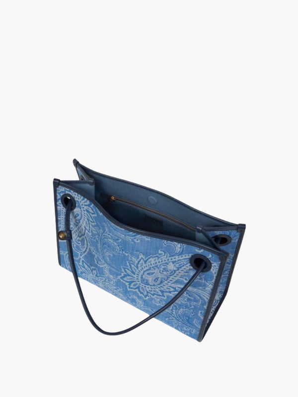 Etro Bag Pins Shopping Eyes Denim Jacquard Blue