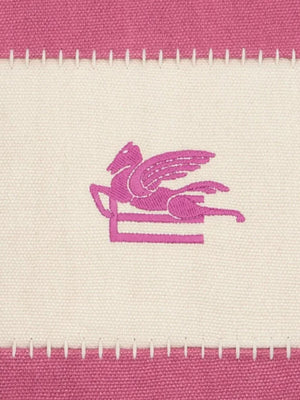 Etro Cushions Pegaso Linen Embroidered Cushion 45X45 Red