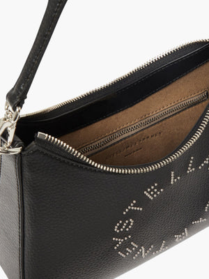 Stella Mccartney Bag Logo Hobo Shoulder Eco Embossed Grainy Black