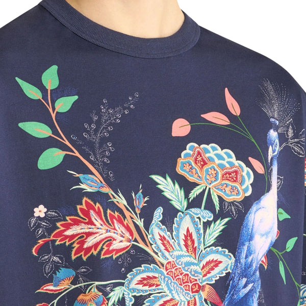 Etro T-Shirt Peacock Garden Navy