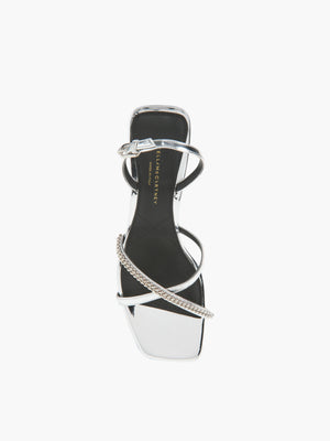 Stella Mccartney Heeled Sandals Elsa Sandal Metallic Alter Mat W/ Chain Silver