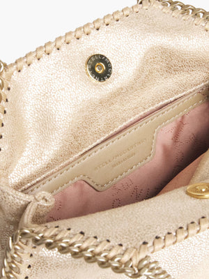 Stella Mccartney Bag Falabella Tiny Eco Shiny Dotted Chamois Gold