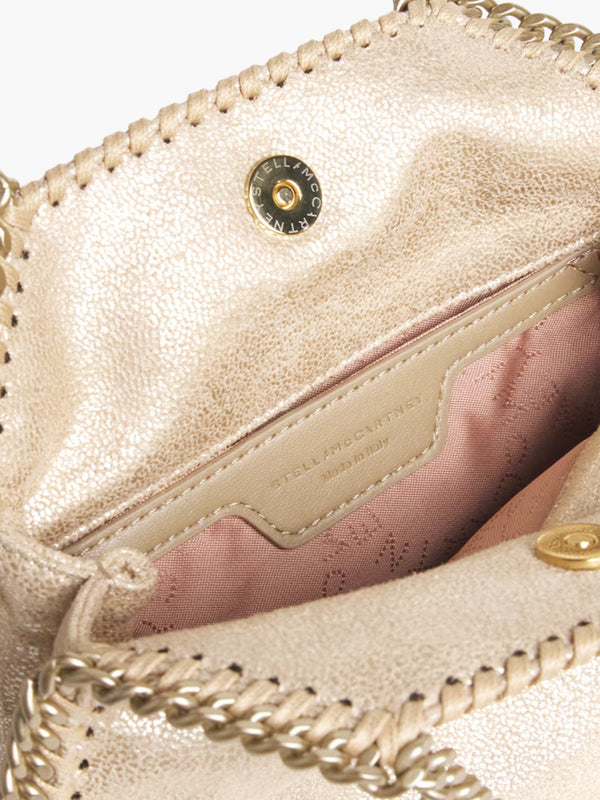 Stella Mccartney Bag Falabella Tiny Eco Shiny Dotted Chamois Gold