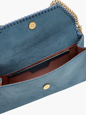 Stella Mccartney Bag Falabella Wallet W/chain Eco Shaggy Deer Feather Blue