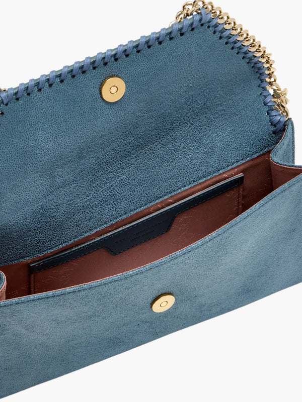 Stella Mccartney Bag Falabella Wallet W/chain Eco Shaggy Deer Feather Blue