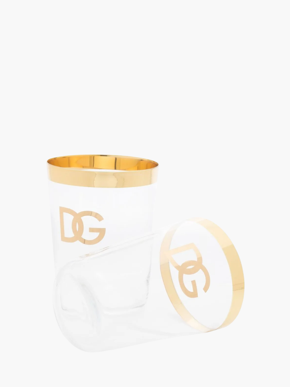 Dolce & Gabbana Water Glass Set Of 2 Clear / Gold