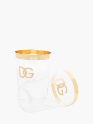 Dolce & Gabbana Water Glass Set Of 2 Clear / Gold