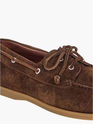 Etro Loafers El2 Boat  Printed Suede  Chocolate
