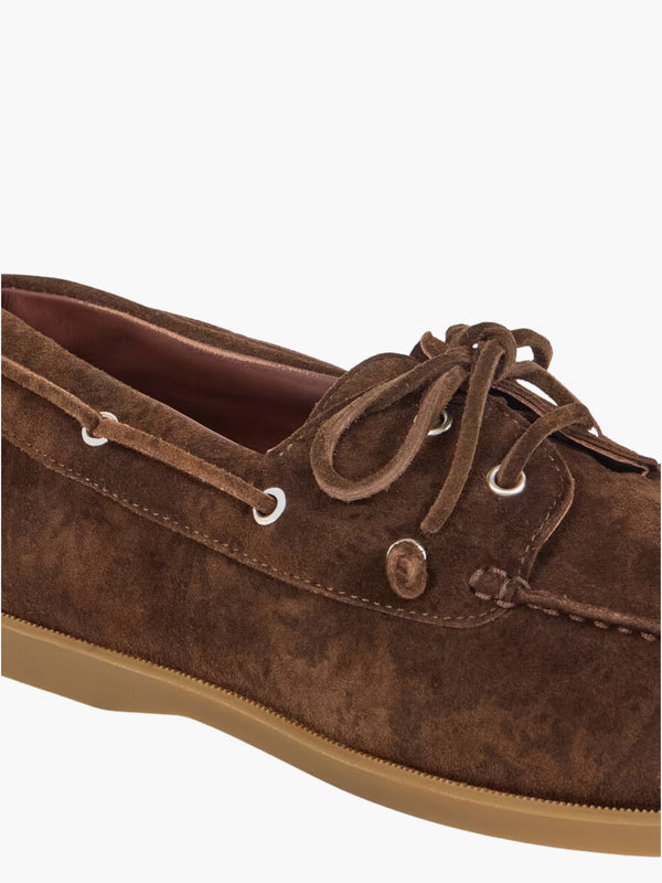 Etro Loafers El2 Boat  Printed Suede  Chocolate