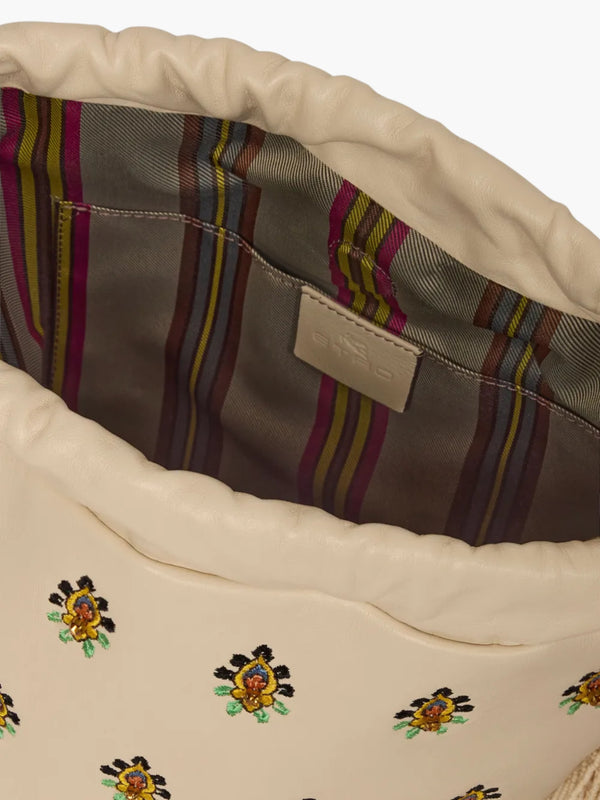 Etro Bag Shoulder Embroidery Beads  White