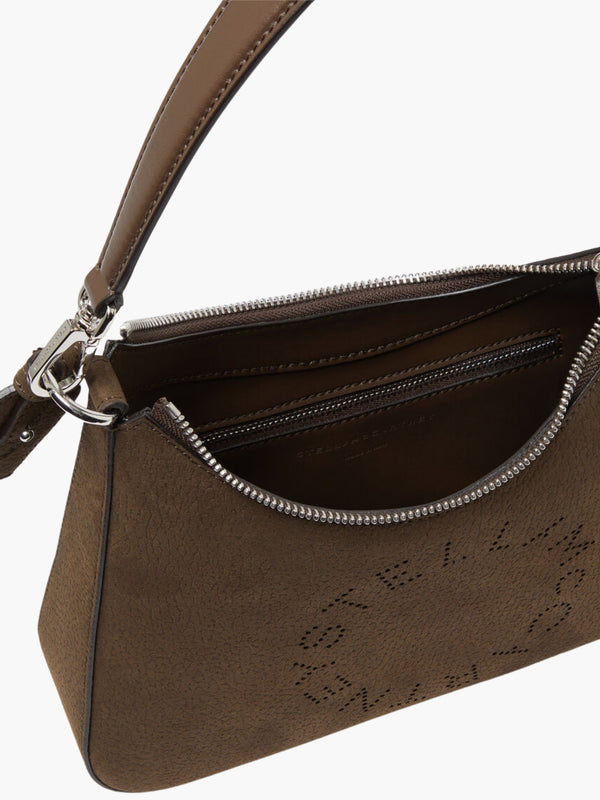 Stella Mccartney Bag Logo Hobo Shoulder Embossed Grainy Moka