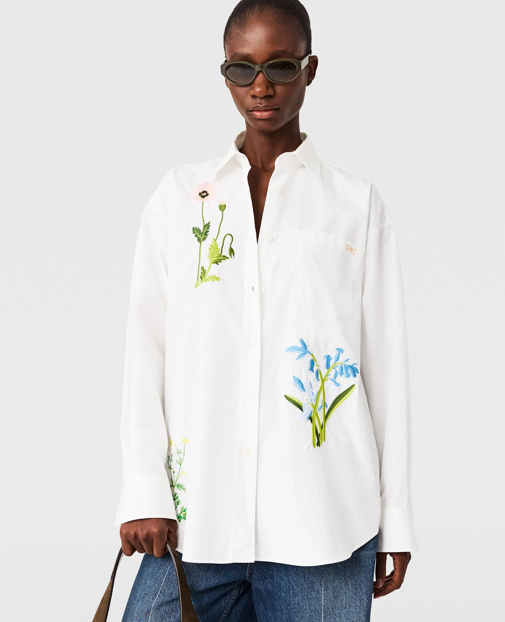 Stella Mccartney Shirt Flower Emboidered  White