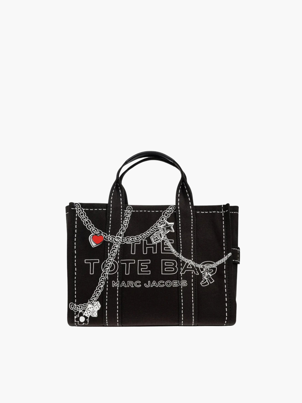 Marc Jacobs Bag Medium Tote Trompe Loeil Charm Canvas Black Multi