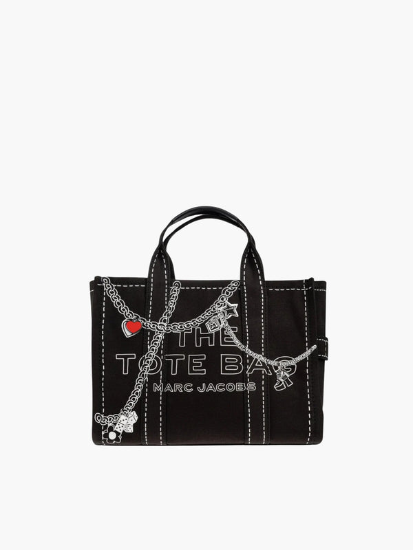 Marc Jacobs Bag Medium Tote Trompe Loeil Charm Canvas Black Multi