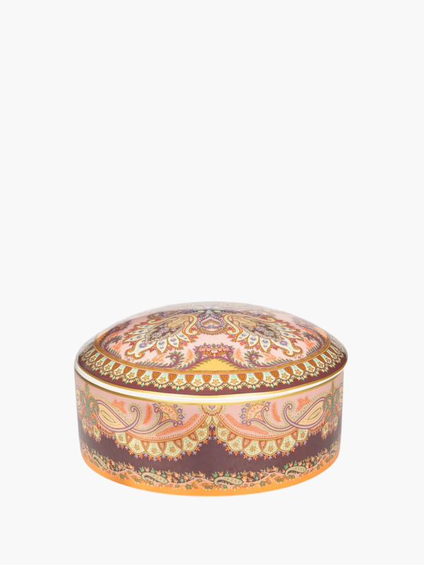 Etro Thistle Jewelry Box Diam.13 H.6,5 100% Porcelain Multi