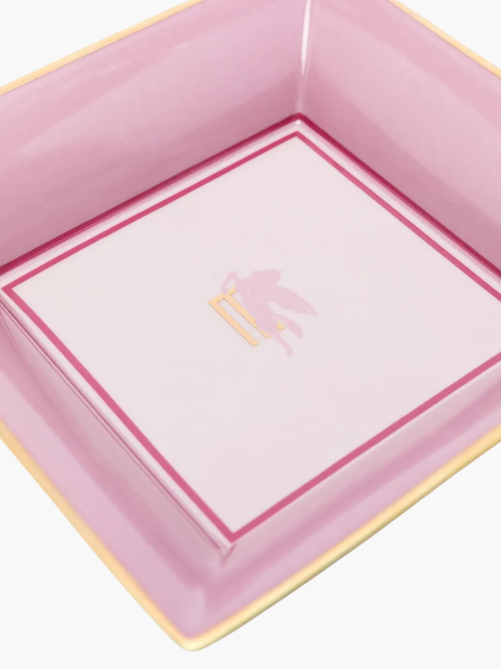 Etro Pegaso Square Tray 16X16 H. 4 Cm Dusty Pink