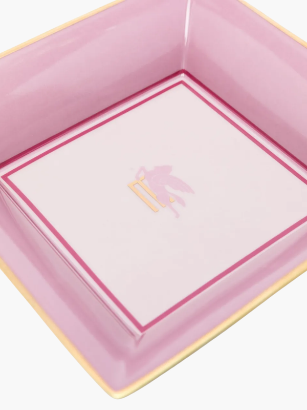 Etro Pegaso Square Tray 16X16 H. 4 Cm Dusty Pink