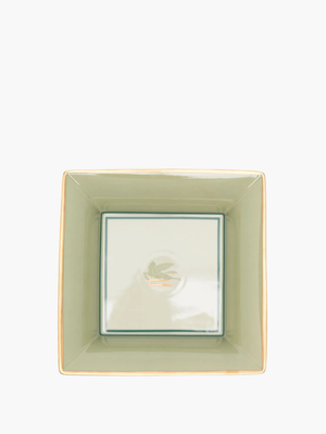 Etro Pegaso Square Tray 16X16 H. 4 Cm Light Olive