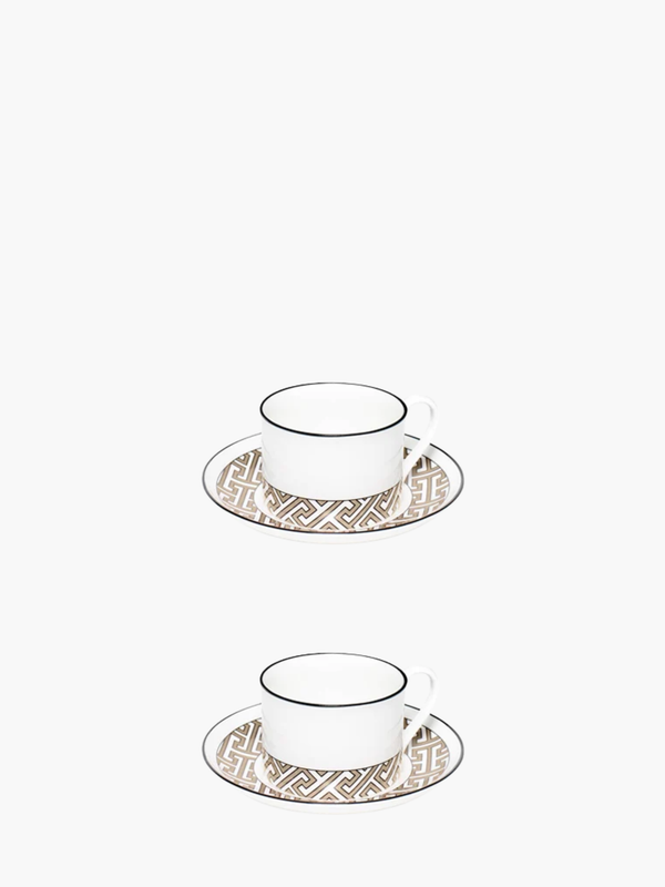 O.W.London Teacup & Saucer Truffle Maze Design