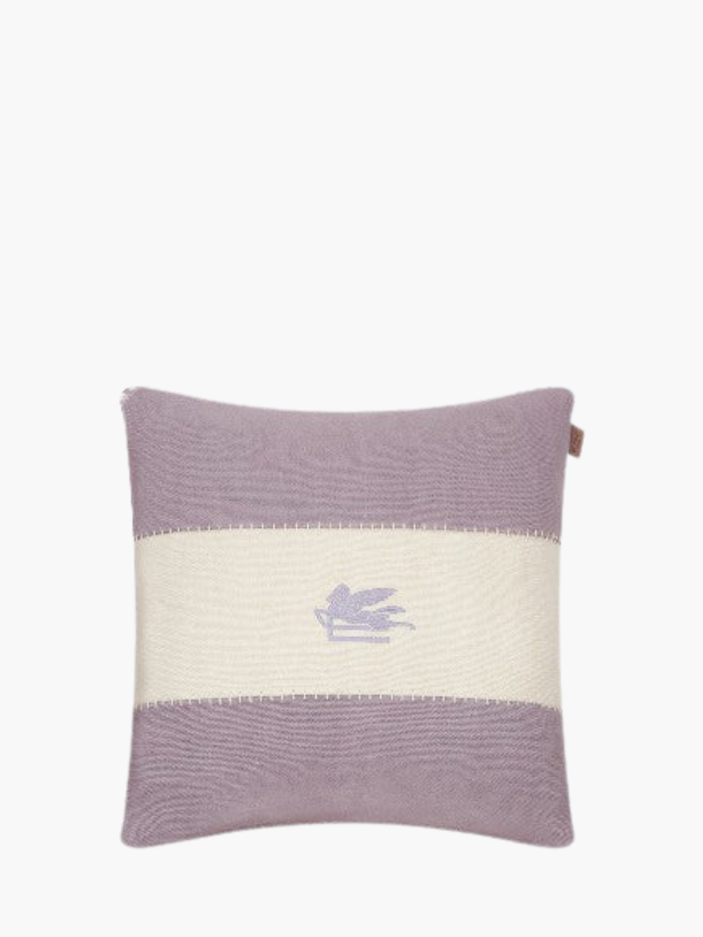 Etro Cushion Pegaso Linen Embroidered  45X45 Lilac-White