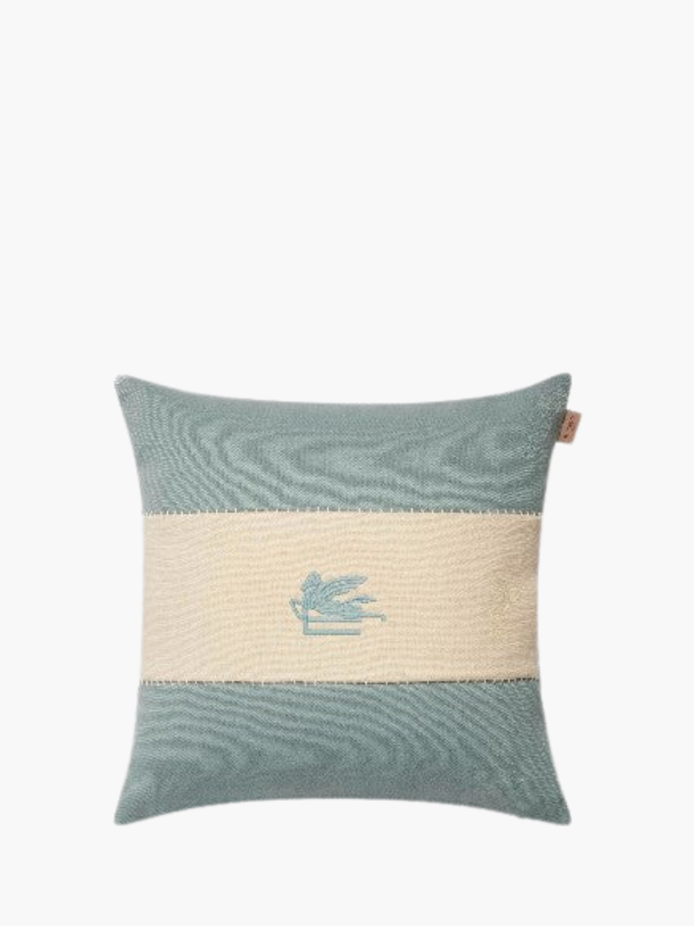 Etro Cushion Pegaso Linen Embroidered  45X45 Blue-White