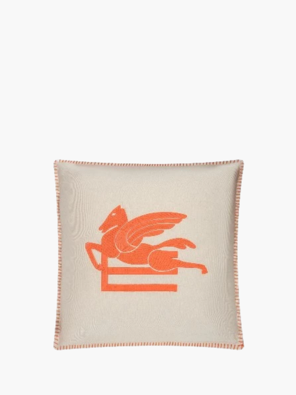 Etro Cushion Ribot Embroidered  45X45 White-Orange