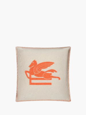 Etro Cushion Ribot Embroidered  45X45 White-Orange