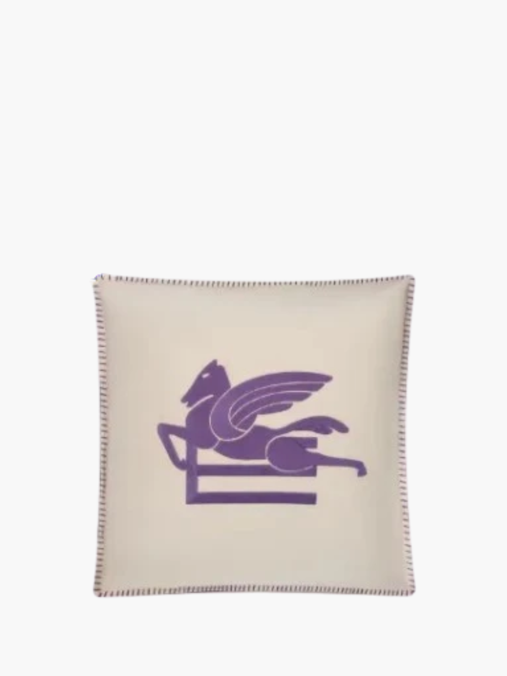 Etro Cushion Ribot Embroidered  45X45 White-Purple