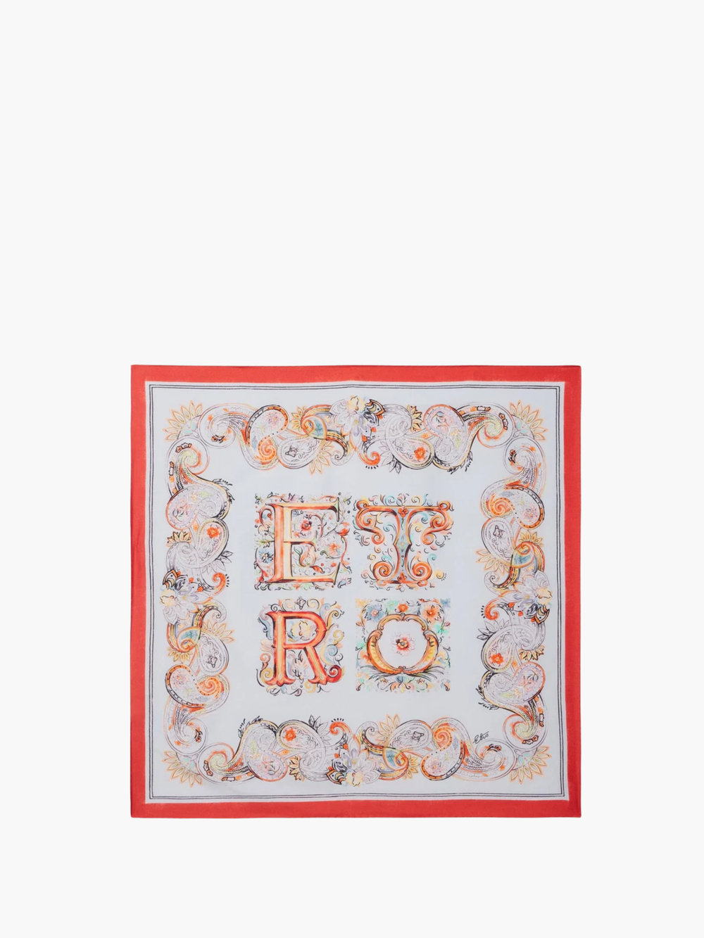 Etro Scarf Turandot Foulard 70X70 St Nt White-Multi