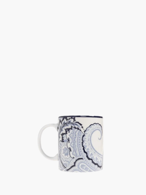 Etro Mug Bloom  Diam. 8 H.9 Cm White-Blue