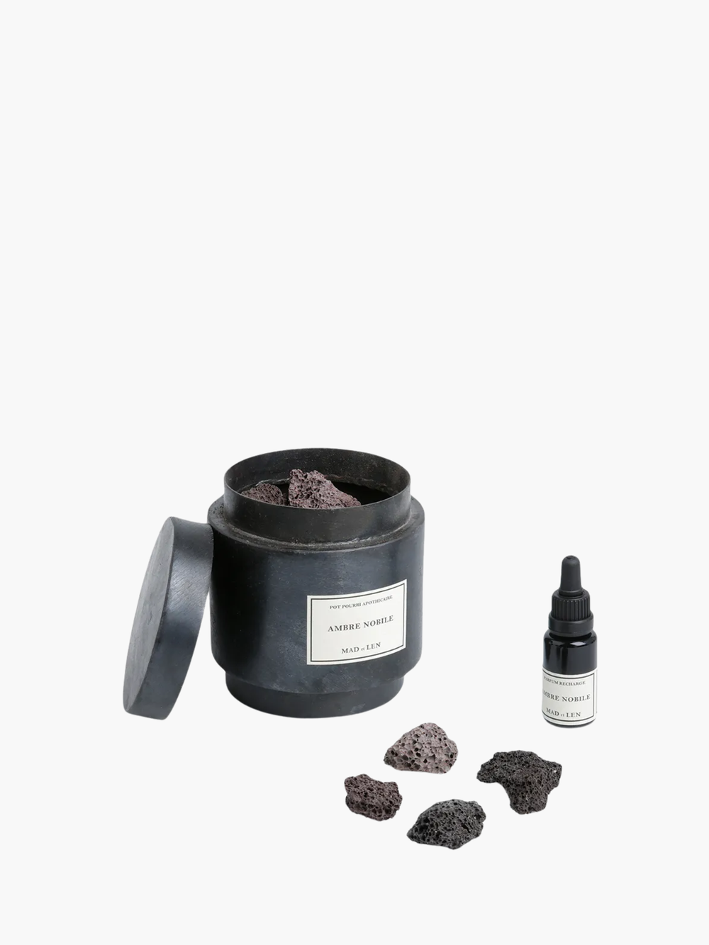 Mad Et Len   Pot Pourri Monarchia 12X10 Lava Rock (Ambre Nobile)+4Refillings
