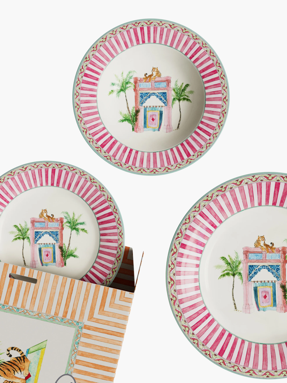 Lisa Corti Table Set Plate 3X Porcelain Sariska Pink Unica