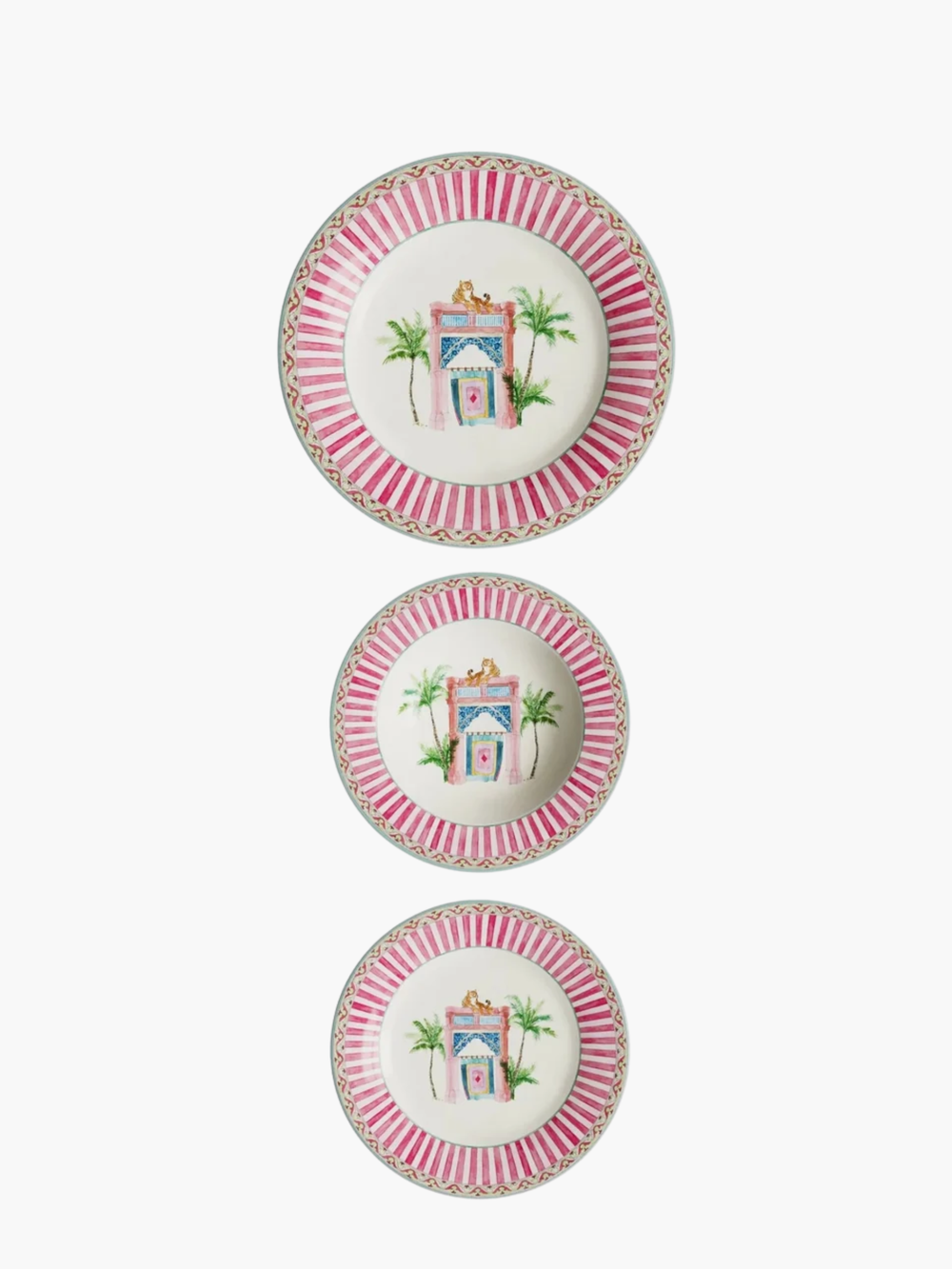 Lisa Corti Table Set Plate 3X Porcelain Sariska Pink Unica