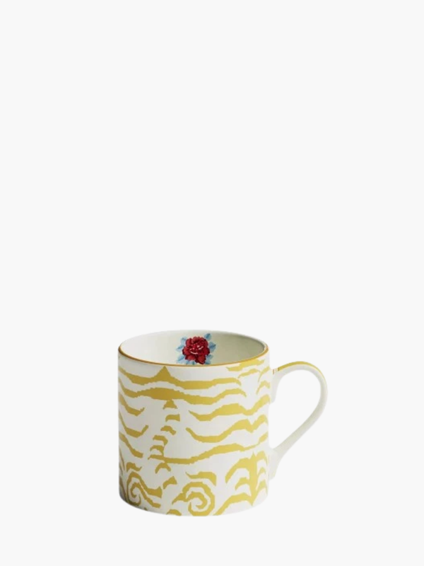 Lisa Corti Mug Porcelain Indian Tiger Gold Unica