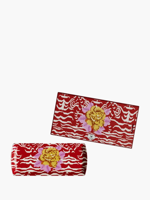Lisa Corti Rectangular Tray 35X15 Porcelain Indian Tiger Red 35X15