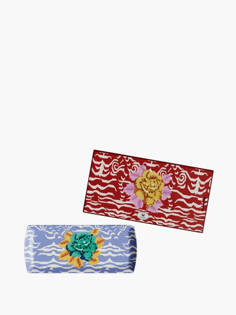Lisa Corti Rectangular Tray 35X15 Porcelain Indian Tiger Pervinch 35X15