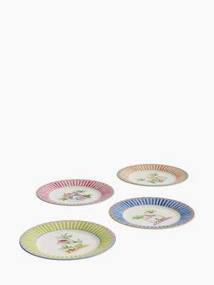 Lisa Corti Dessert Set Plate X4 Porcelain Sariska Assorted Diam 19,5