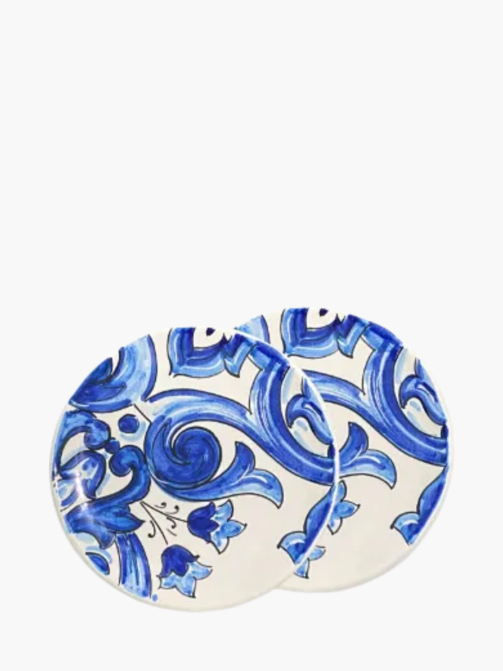 Dolce & Gabbana Dessert Plates Set Of 2 Blue