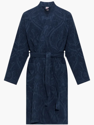 Etro Bathrobe Capri Shawl Collar Bathrobe Navy