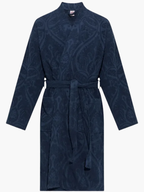 Etro Bathrobe Capri Shawl Collar Bathrobe Navy