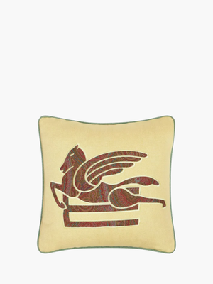 Etro Cushions Somerset Linen Embroidered Cushion W/Cord 4 Yellow