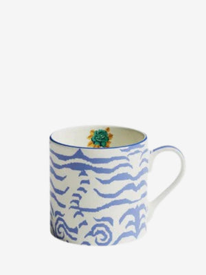 Lisa Corti Mug Porcelain Indian Tiger Pervinch Unica
