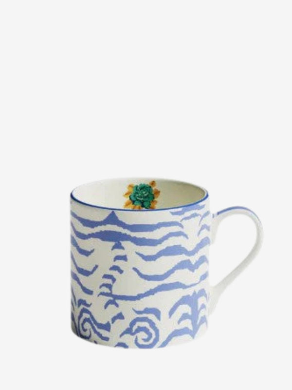 Lisa Corti Mug Porcelain Indian Tiger Pervinch Unica