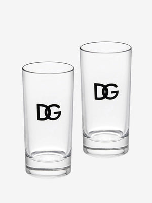 Dolce & Gabbana Logo Set Of 2 Glasses Clear