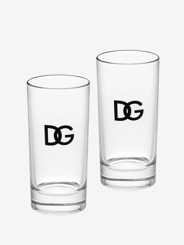 Dolce & Gabbana Logo Set Of 2 Glasses Clear
