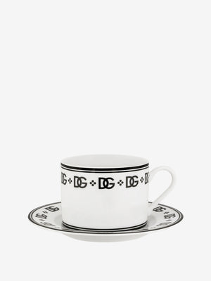 Dolce & Gabbana Teacups With Saucers Set Of 2 White
