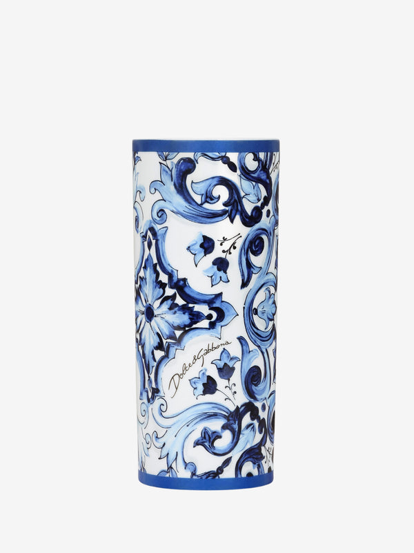 Dolce & Gabbana Cylindrical Porcelain Vase Blue