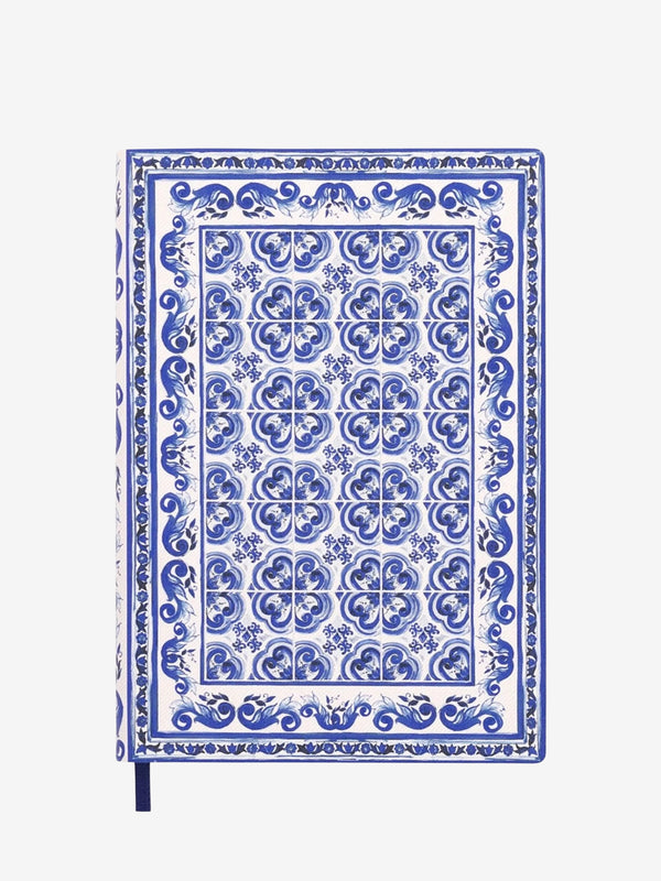 Dolce & Gabbana Medium Blank Notebook Textile Cover Blue