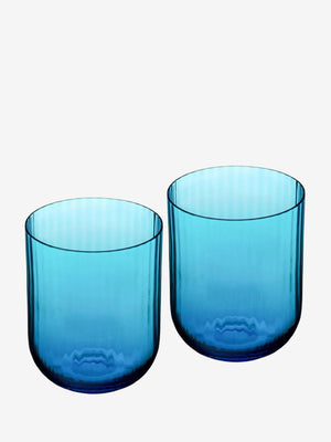 Dolce & Gabbana 2 Piece Glass Set Light Blue