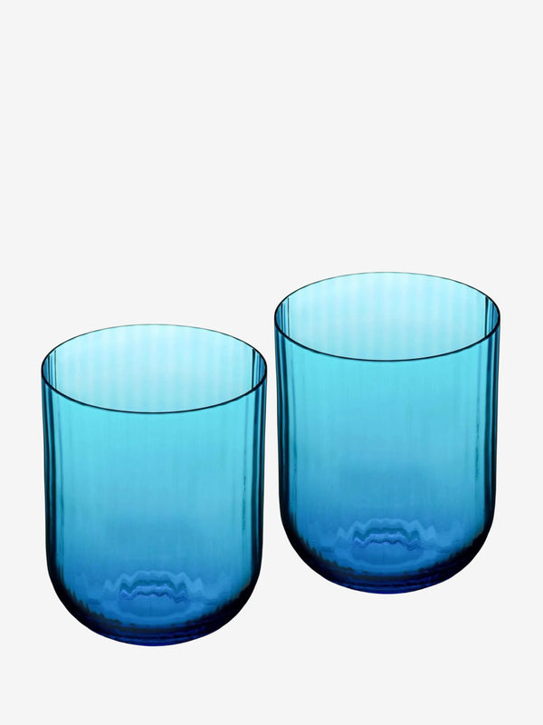 Dolce & Gabbana 2 Piece Glass Set Light Blue